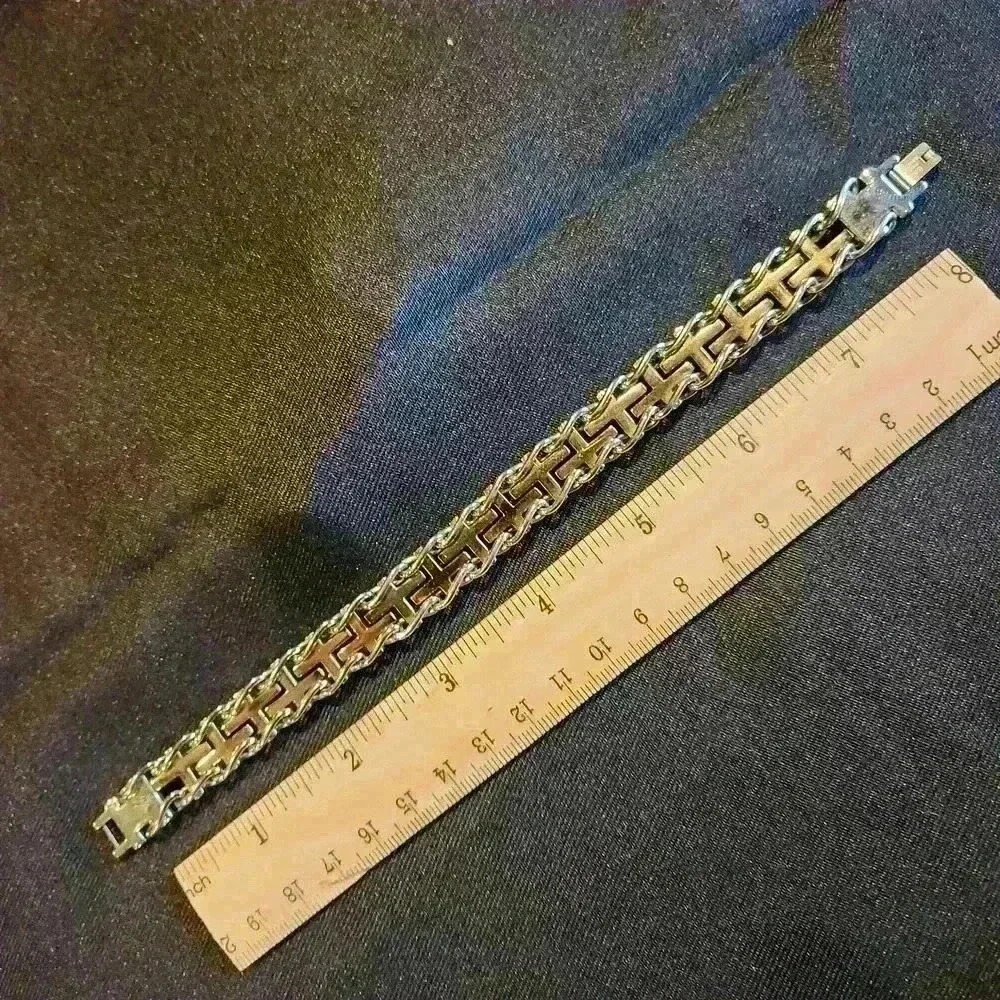 Silver and Gold Stainless Steel Bracelet